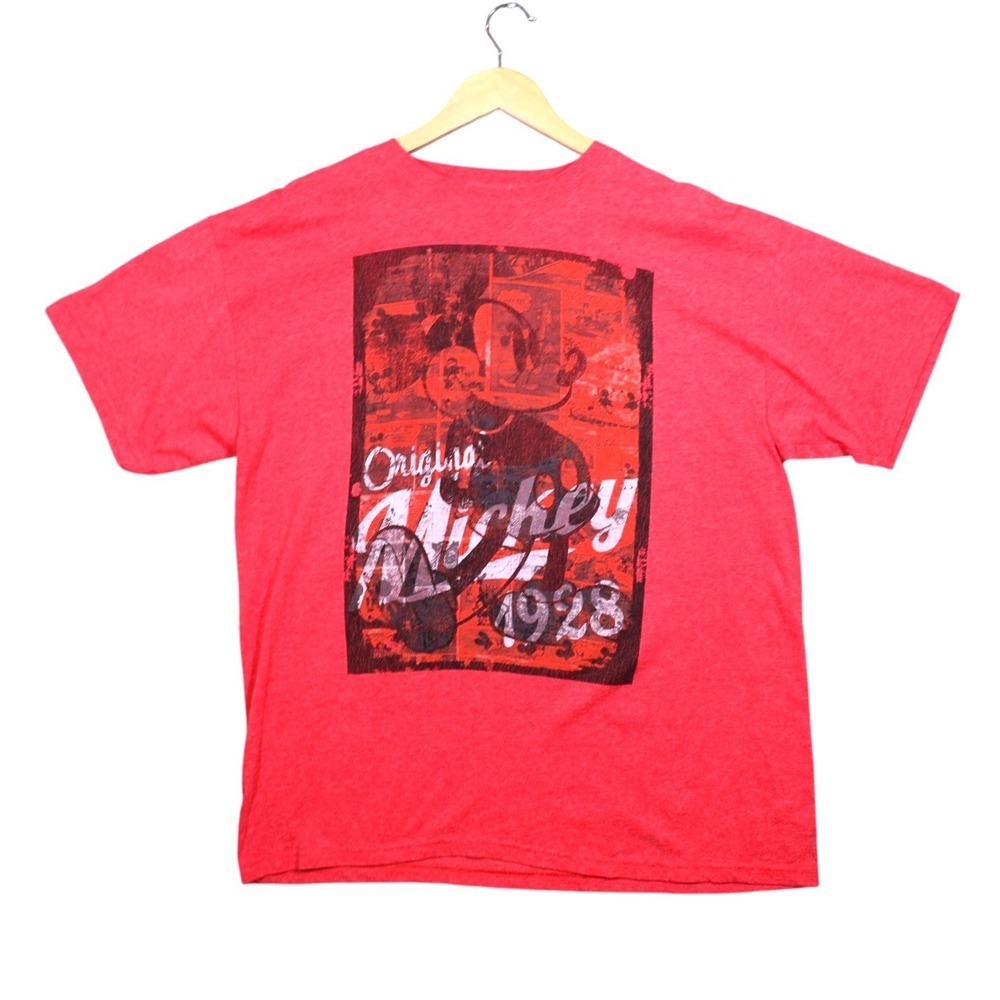 Disney Mickey Mouse 1928 Graphic T Shirt Red Short Sleeve Size Large